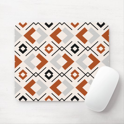 geometrisch orange-beige und grau-braun mousepad (Mit Mouse)