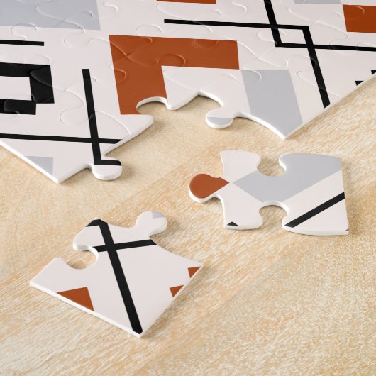 geometrisch orange-beige und grau-braun puzzle (Seite)