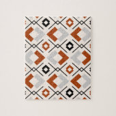 geometrisch orange-beige und grau-braun puzzle (Vertikal)