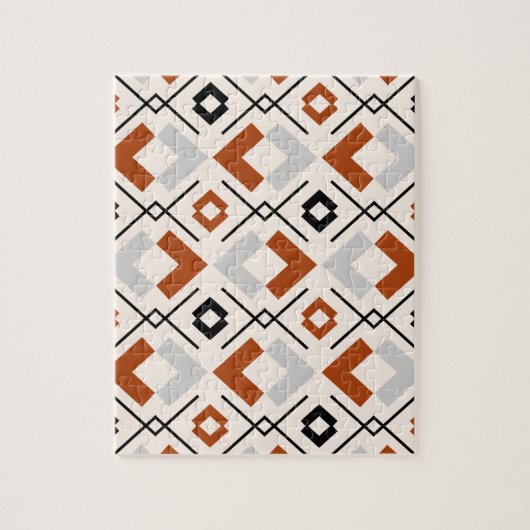 geometrisch orange-beige und grau-braun puzzle (Vertikal)