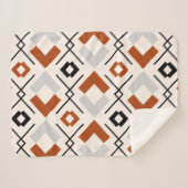 geometrisch orange-beige und grau-braun sherpadecke (Vorderseite (Horizontal))
