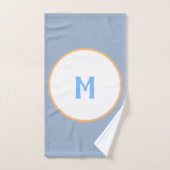 Geometrisch Orange Blue Gray Monogram Badhandtuch Set (Handtuch)