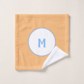 Geometrisch Orange Blue Gray Monogram Badhandtuch Set (Waschlappen)