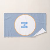 Geometrisch Orange Blue Gray Monogram Badhandtuch Set (Handtuch)
