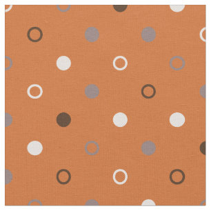 geometrisch-orange-graue Polka-Punkte Stoff