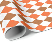 Geometrisch Orange Green Diamond Geometric Geschenkpapier (Rolleneckpunkt)