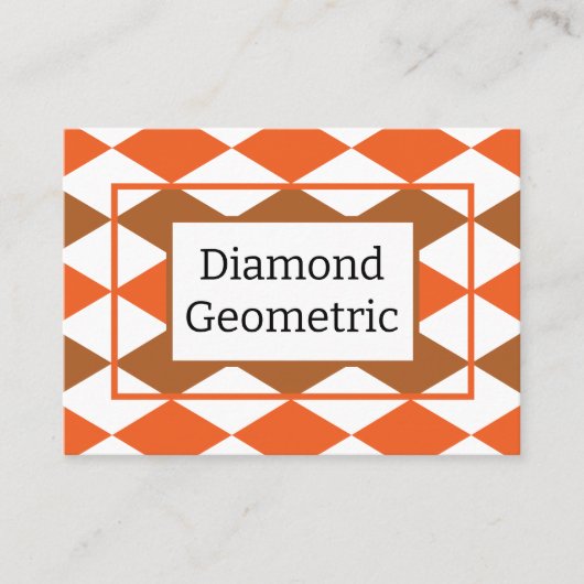 Geometrisch Orange Green Diamond Geometric Visitenkarte (Vorderseite)