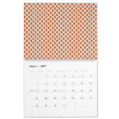 geometrisch orange und weiß kalender (Mär 2027)