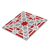 Geometrisch, ornamental, rot, weiß, hellgrau fliese (Seite)