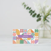 geometrisch pastellfarben visitenkarte (Stehend Vorderseite)