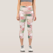 geometrisch pastellfarbenes Rautenmuster Capri Leggings (Vorderseite)