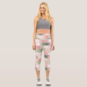geometrisch pastellfarbenes Rautenmuster Capri Leggings (Vorderseite)