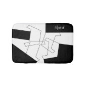 Geometrisch Personalisiert Schwarz und Weiß Badematte (Vorderseite)