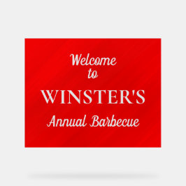 Geometrisch personalisierter roter Glamour Acrylschild