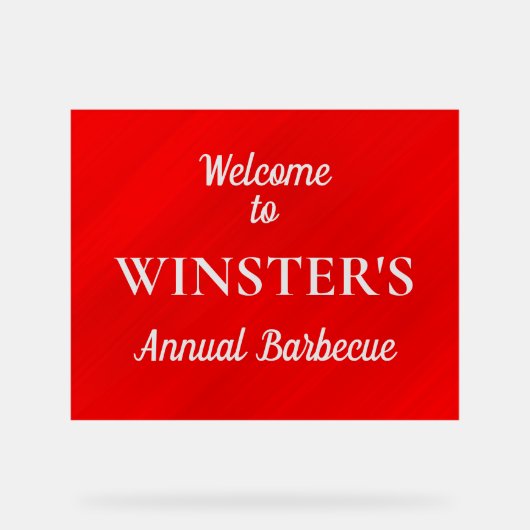 Geometrisch personalisierter roter Glamour Acrylschild (Vorderseite)