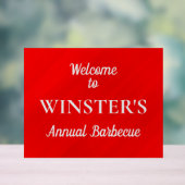 Geometrisch personalisierter roter Glamour Acrylschild (Neutral)