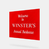 Geometrisch personalisierter roter Glamour Acrylschild (Winkel)