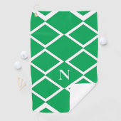 Geometrisch personalisiertes grünes Diamantdreieck Golfhandtuch (Insitu)