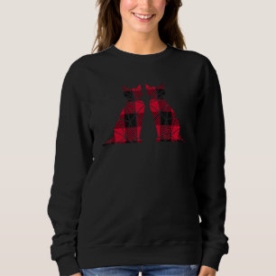 Geometrisch Polygonal Cat Twins Buffalo Kariert Pa Sweatshirt