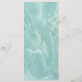 geometrisch-romantische aquamarine Marmorkalligrap Menükarte (Rückseite)