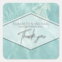 geometrisch-romantische aquamarine Marmorkalligrap