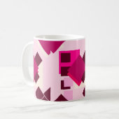 geometrisch rosa abstrakte Quadrate Kaffeetasse (Vorderseite Links)