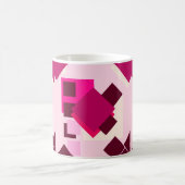 geometrisch rosa abstrakte Quadrate Kaffeetasse (Mittel)