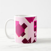 geometrisch rosa abstrakte Quadrate Kaffeetasse (Links)