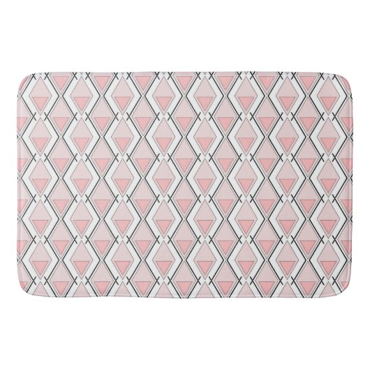 geometrisch rosa beige Muster Badematte (Vorderseite)