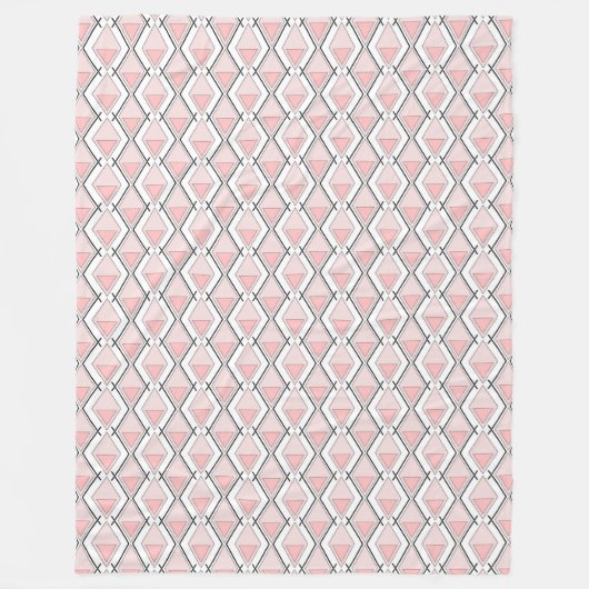 geometrisch rosa beige Muster Fleecedecke (Vorderseite)