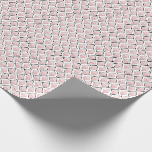 geometrisch rosa beige Muster Geschenkpapier (Ecke)
