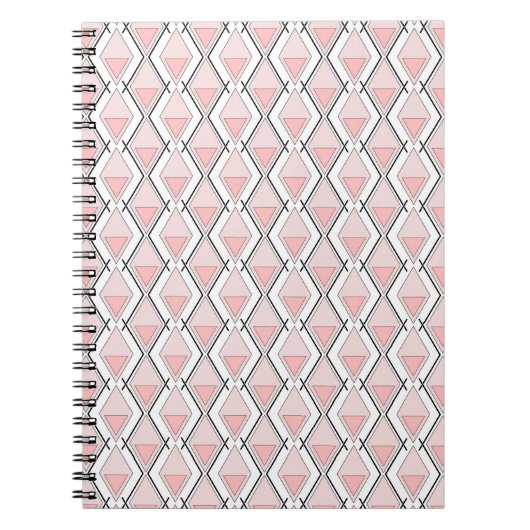 geometrisch rosa beige Muster Notizblock (Vorderseite)