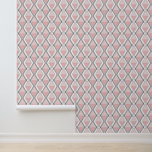 geometrisch rosa beige Muster Tapete (Anwendung)