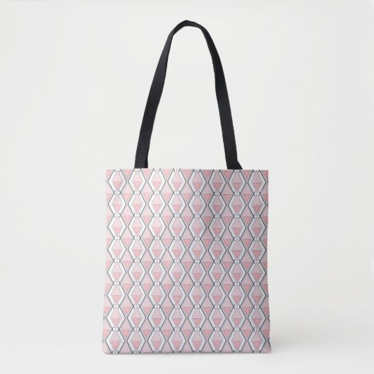 geometrisch rosa beige Muster Tasche (Vorderseite)