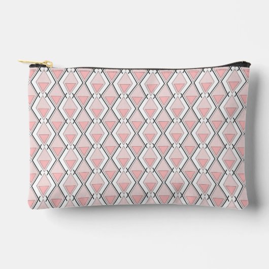 geometrisch rosa beige Muster Zubehörtasche (Vorderseite)