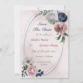 geometrisch rosa blau-weiß save the date (Vorderseite)