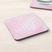 geometrisch, rosa, Blume des Lebens, Untersetzer, Getränkeuntersetzer (Linke Seite)
