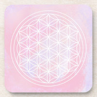 geometrisch, rosa, Blume des Lebens, Untersetzer,