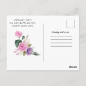 Geometrisch rosa Blüte ändern das Datum Postkarte (Rückseite)