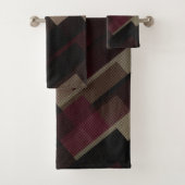 geometrisch rosa braun und beige badhandtuch set (Insitu)