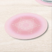 geometrisch, rosa, Metatron, Untersetzer, Zen Runder Pappuntersetzer (Angewinkelt)