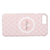 Geometrisch rosa Monogramm Case-Mate iPhone Hülle (Rückseite (Horizontal))