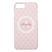 Geometrisch rosa Monogramm Case-Mate iPhone Hülle (Rückseite)