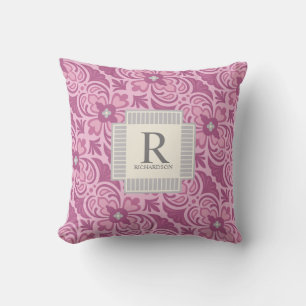 Geometrisch rosa Monogramm Kissen