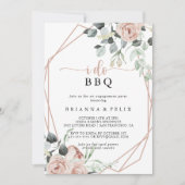 Geometrisch Rosa Rose I GRILLEN Engagement Party Einladung (Vorderseite)