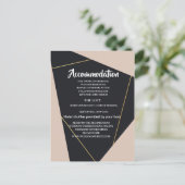 geometrisch rosa schwarz & goldfarbene Unterkunft Ankündigungspostkarte (Stehend Vorderseite)
