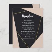 geometrisch rosa schwarz und gold ankündigungspostkarte (Vorne/Hinten)