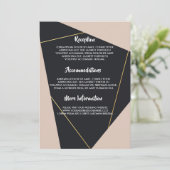 geometrisch rosa schwarz und gold einladung (Stehend Vorderseite)