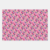 geometrisch rosa Umhüllungspapier Geschenkpapier Set (Vorderseite 2)