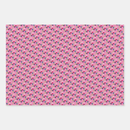 geometrisch rosa Umhüllungspapier Geschenkpapier Set (Vorderseite)